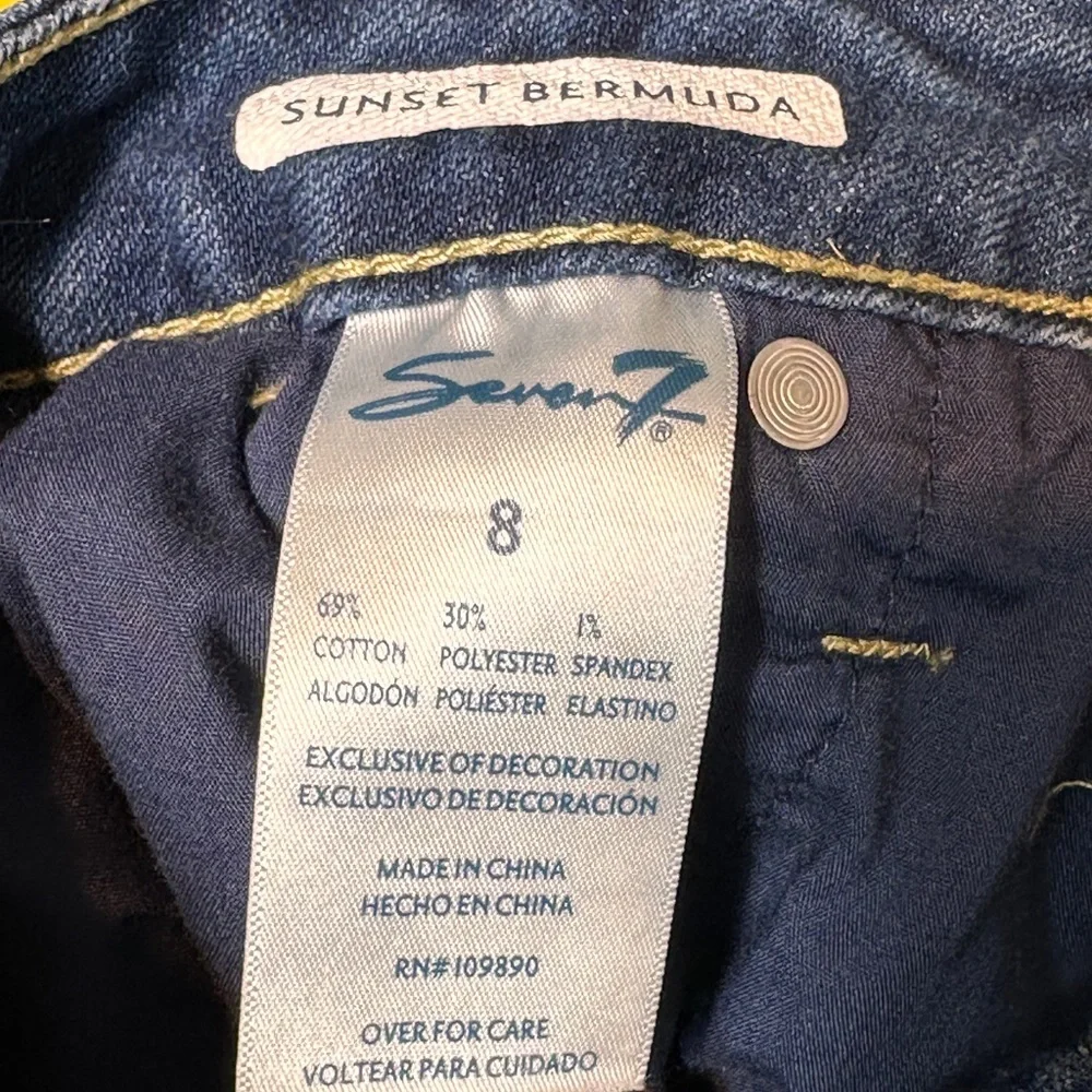 Seven sunset Bermuda roll up denim jorts shorts size 8 - Picture 4 of 4